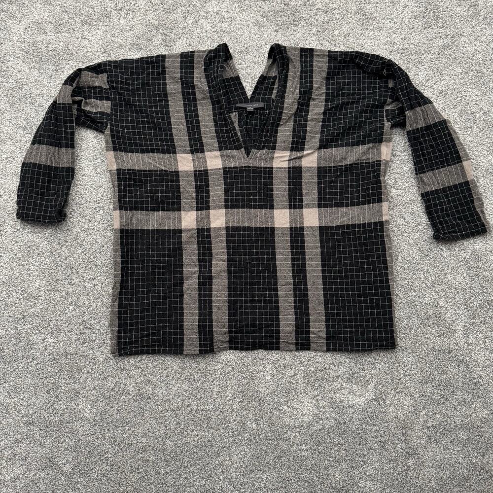 Minimalist Top Womens Medium Plaid Lagenlook Grunge Rustic Casual Chic Indie